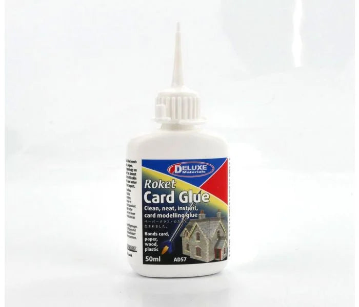 Bottle of Roket Card Glue on a white background
