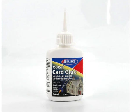 Bottle of Roket Card Glue on a white background