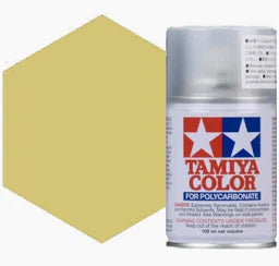Tamiya PS-52 champagne gold  aluminium polycarbonate spray paint tin with colour swatch
