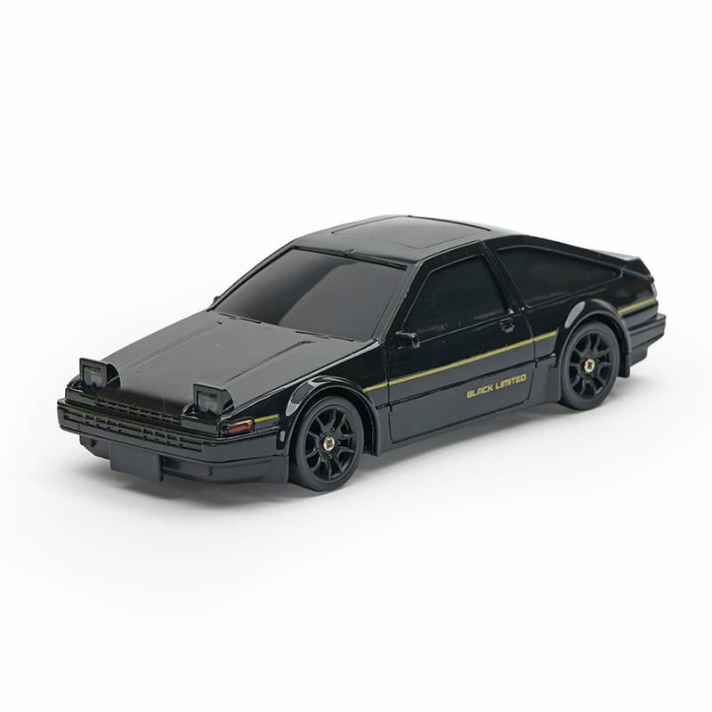 Black model  drift car on a white background