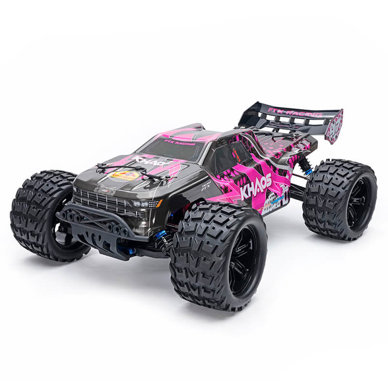 Purple Khaos remote control 4WD Truggy  on a white background