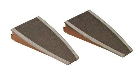 A pair of grey  and white model train  end of platform lamps for N gauge layouts.