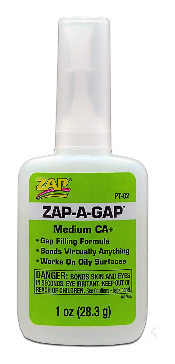 Zap Cyanoacrylate Zap-A-Gap Medium Superglue (Green Label) 1oz (28.3g)