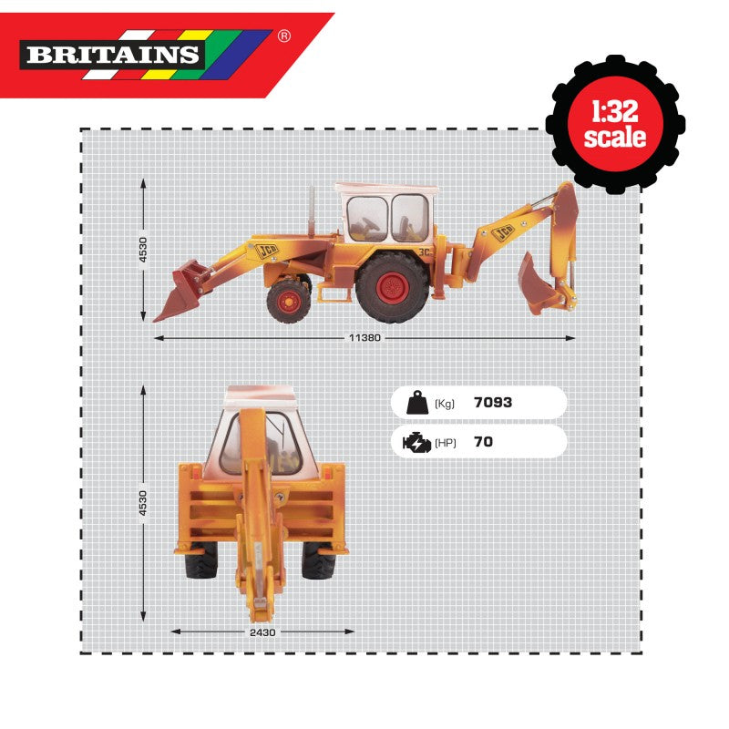 Britains 1:32 Die Cast Weathered JCB 3C Mark III