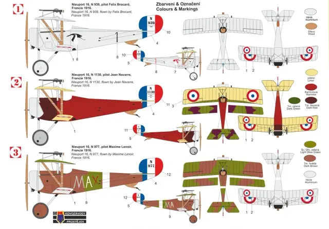 KPM0451 1:72 Nieuport Ni-16 "Aces"  Plastic Model Kit