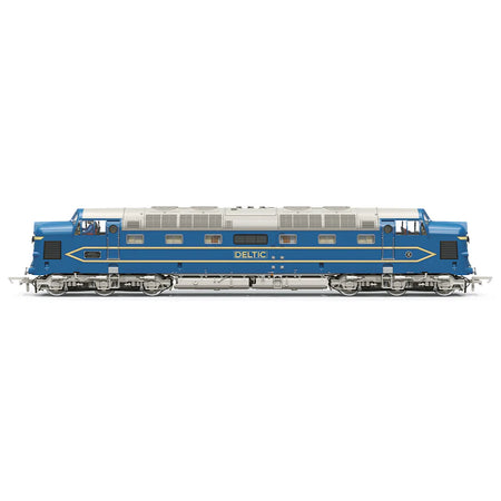Model  diesel train with 'Deltic' branding on a white background