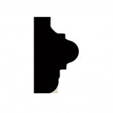 Black silhouette of a Dado rail profile on a white backgroun